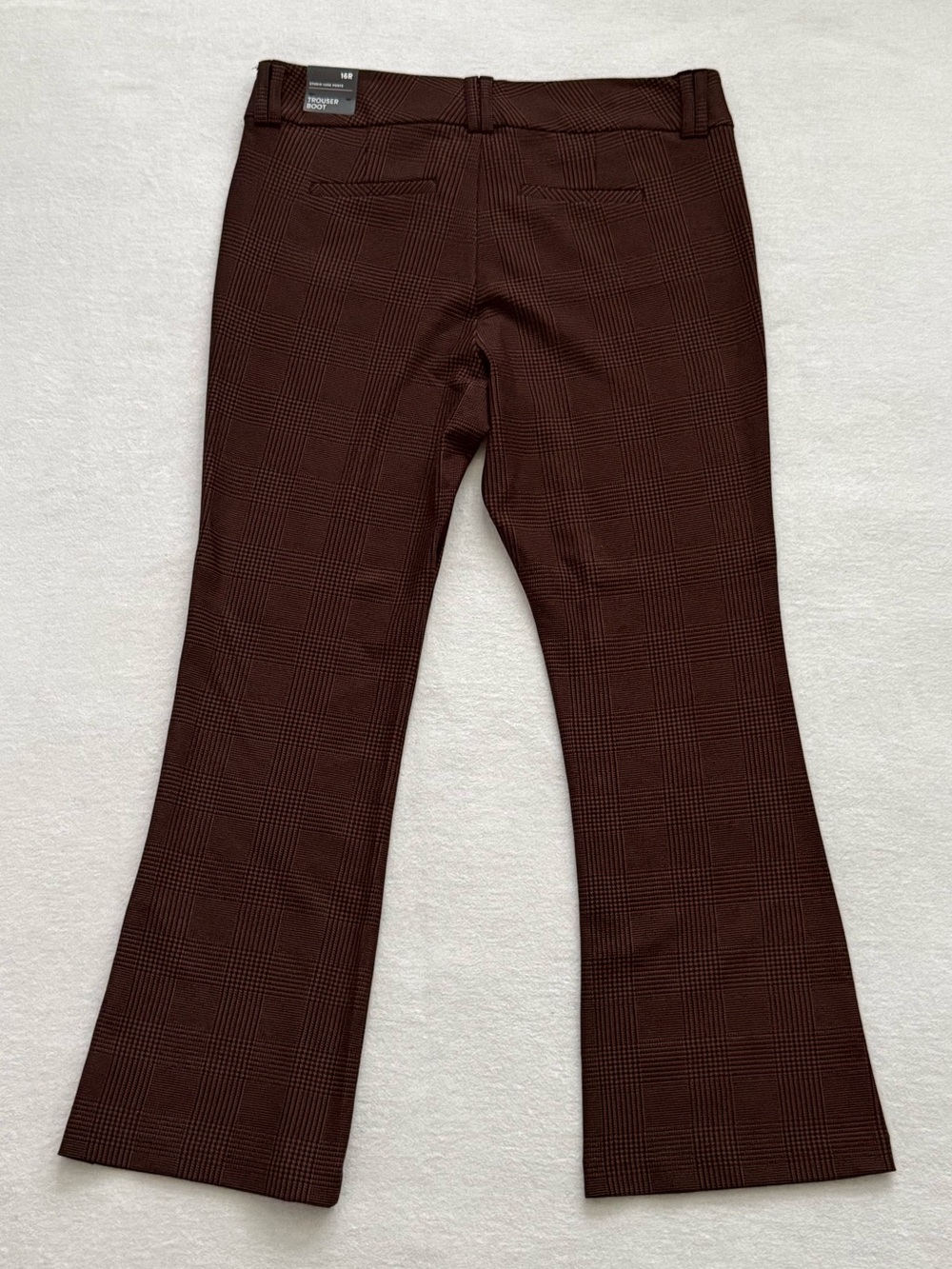 Torrid Studio Plaid Trouser Bootcut Dress Pants Brown Black Size 16R NWT Office - Picture 2 of 10